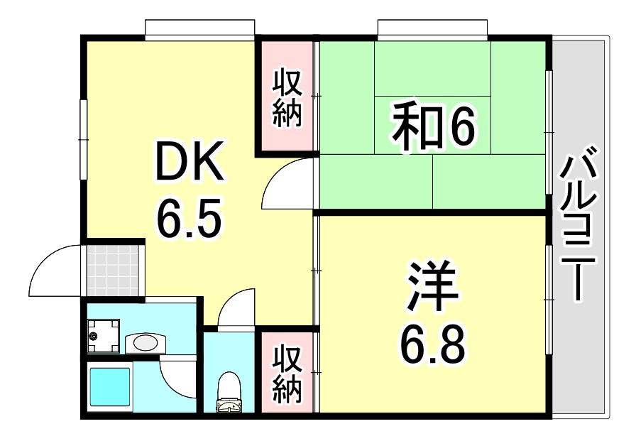 ラッフィナート海運町(2DK/3階)の間取り写真