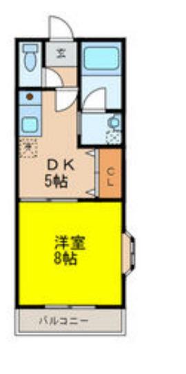 KA-SA浪打(1DK/2階)の間取り写真
