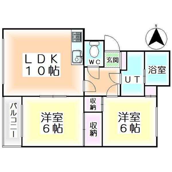 ハイグレード27(2LDK/4階)の間取り写真