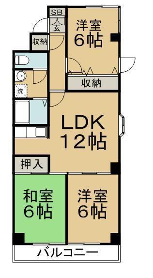 シャルム・ウキマ(3LDK/6階)の間取り写真