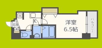 LUXE難波西I(1K/4階)の間取り写真