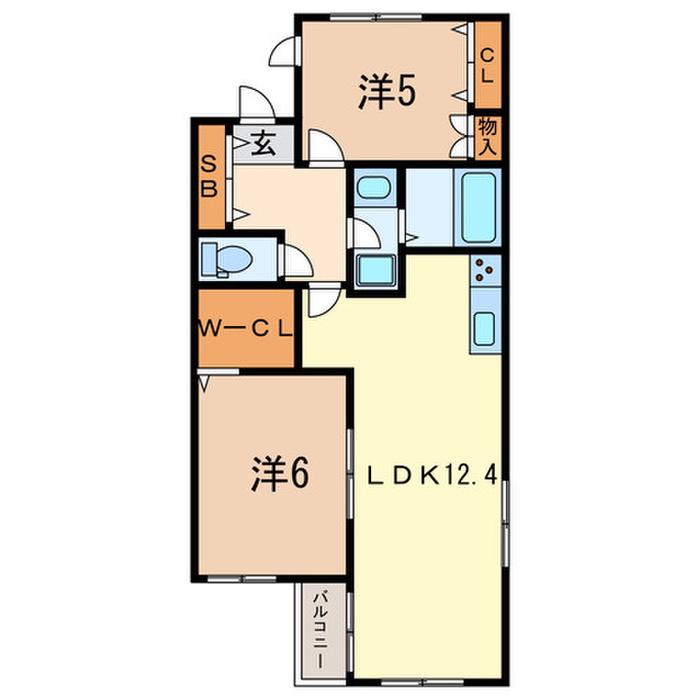 MAISON RITS(2LDK/3階)の間取り写真