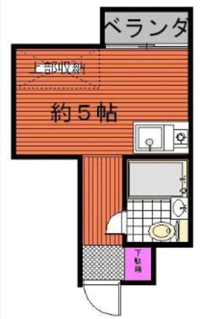 田仁ハイツ旭町(ワンルーム/5階)の間取り写真