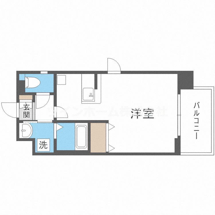 アーバンフラッツ上町(ワンルーム/13階)の間取り写真