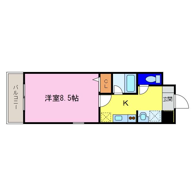 KLEIN WOHNEN(1K/3階)の間取り写真
