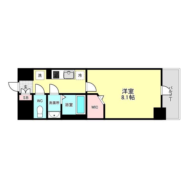 ALIVISドーム前(1K/5階)の間取り写真