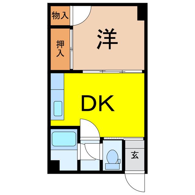 池田ビル(1DK/2階)の間取り写真