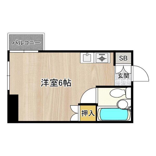 セレブコート安堂寺(1K/5階)の間取り写真
