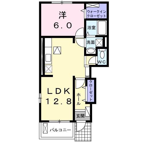 スカイハイツ22(1LDK/1階)の間取り写真