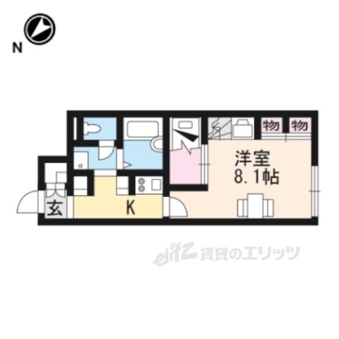 レオパレス私市(1K/1階)の間取り写真