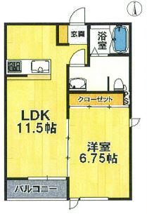TAILOR3番館(1LDK/1階)の間取り写真