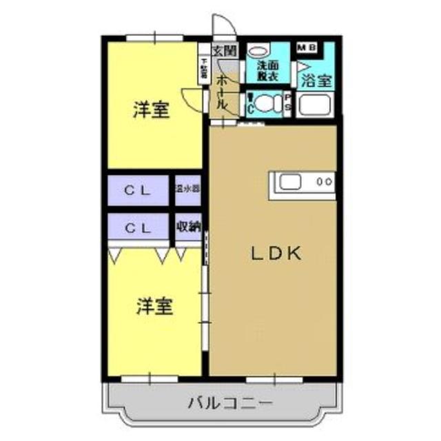 プレミアム五番館(2LDK/1階)の間取り写真