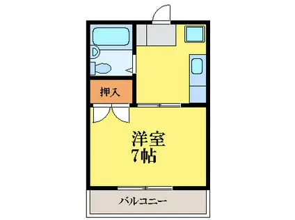 伊賀ハイツ(1DK/1階)の間取り写真