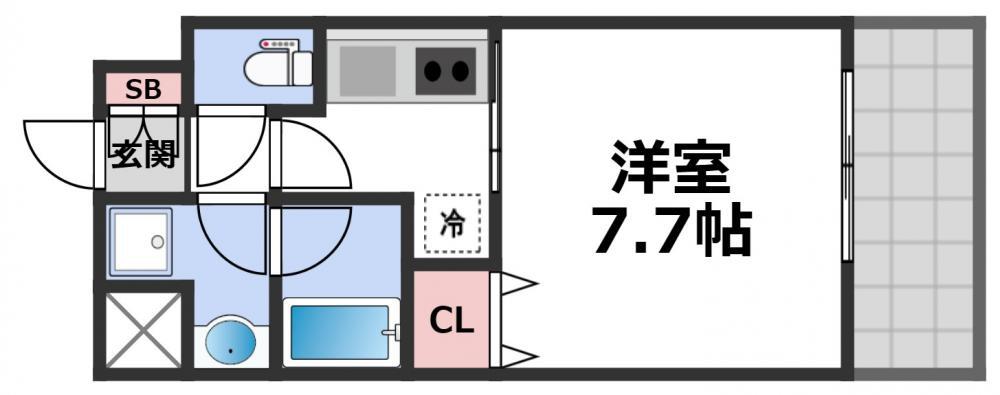 プレジオ都島(1K/11階)の間取り写真
