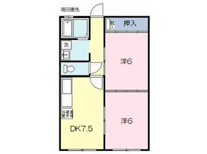 ニュー清住B棟(2DK/1階)の間取り写真