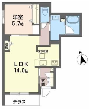 カルフール.N.MII(1LDK/1階)の間取り写真