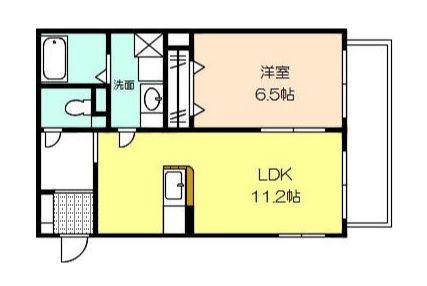 アトランティス四ツ谷(1LDK/2階)の間取り写真