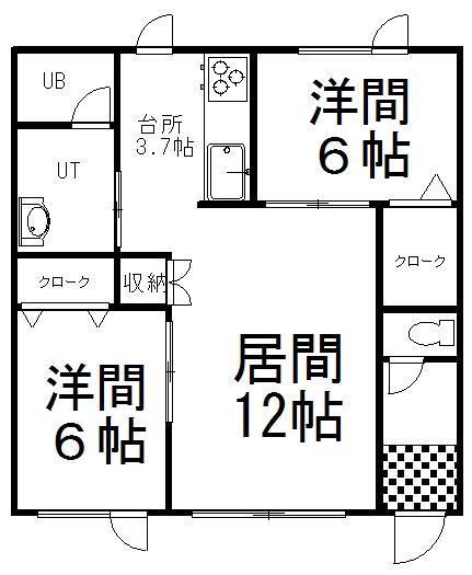 ブリリアント3(2LDK/2階)の間取り写真