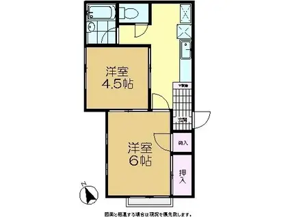 リバーサイド佐倉(2K/1階)の間取り写真