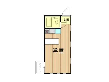 HILL SIDE HALL(ワンルーム/3階)の間取り写真