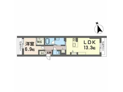 ララ・シャーメゾン(1LDK/2階)の間取り写真