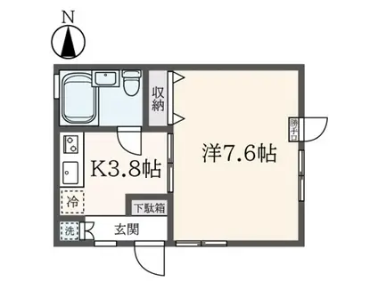 パークサイド米山(1K/1階)の間取り写真