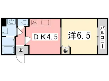 東雲Kマンション(1DK/3階)の間取り写真