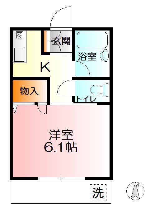 コート中央林間(1K/1階)の間取り写真