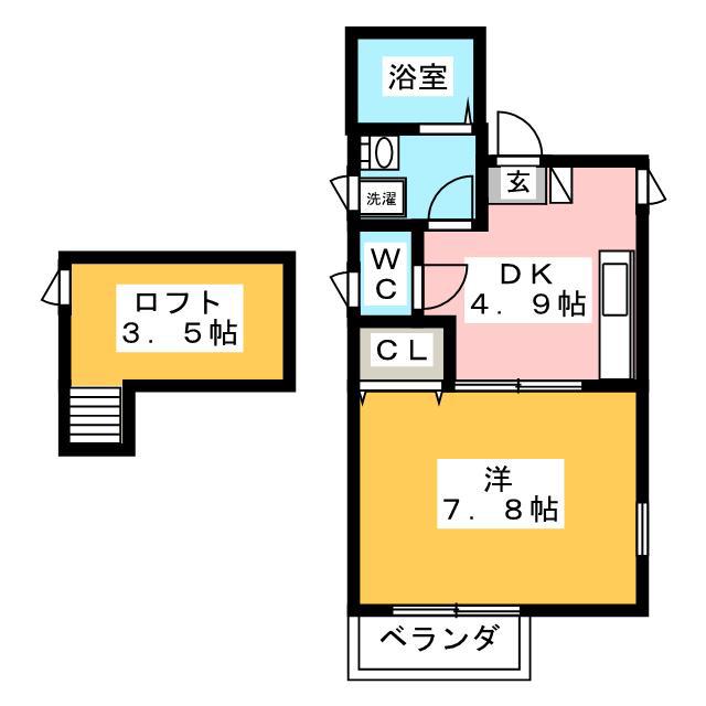 BEL TEMPOI(1DK/2階)の間取り写真