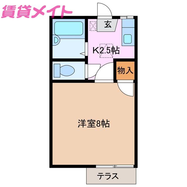 シャルム曙(1K/1階)の間取り写真