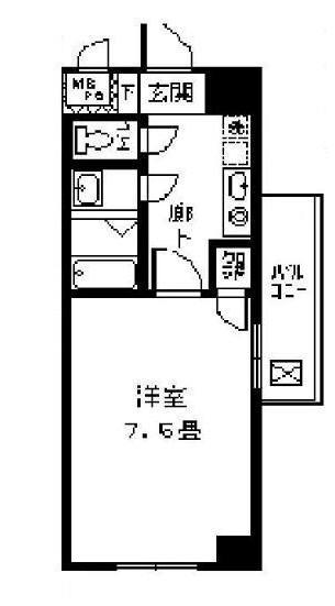 ステージルビーグラス(1K/6階)の間取り写真