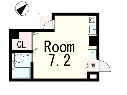 ドエルコトブキ(ワンルーム/2階)の間取り写真