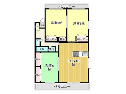 ジョワイユ27(3LDK/3階)の間取り写真