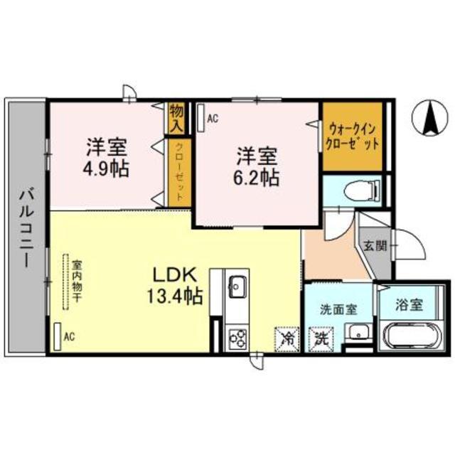 リオ グランデ(2LDK/3階)の間取り写真