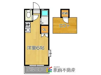 セーヌ千早IV(ワンルーム/2階)の間取り写真