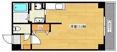 コーポ西翠(ワンルーム/5階)の間取り写真