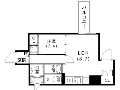 NEXT STAGE 神戸元町(1LDK/5階)の間取り写真