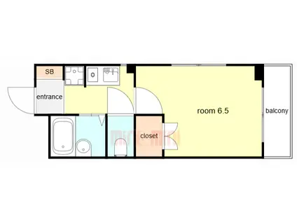 王子パークルームⅡ(1K/2階)の間取り写真