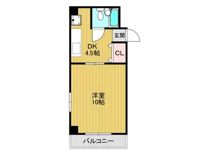 オデッサ流町(1DK/4階)の間取り写真