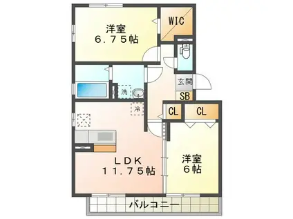 リビングタウン阿倉川A・B・C(2LDK/1階)の間取り写真