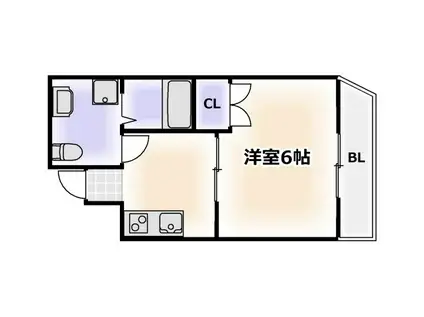 オズレジデンス天王寺ウエスト(1K/2階)の間取り写真