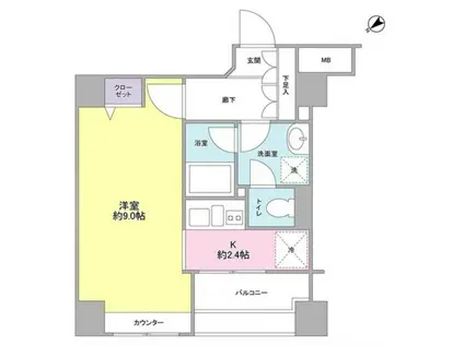 エーケーレジデンス(1K/6階)の間取り写真