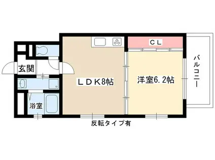 エムワン一社(1LDK/7階)の間取り写真