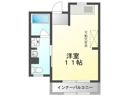 京阪本線 西三荘駅 徒歩17分 3階建 築20年(ワンルーム/2階)の間取り写真