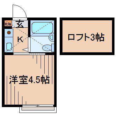 アーバンハイツ(1K/2階)の間取り写真