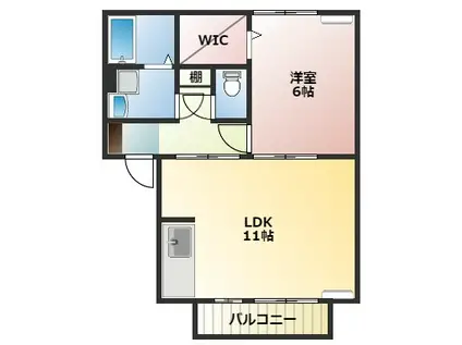 アゼリア(1LDK/2階)の間取り写真