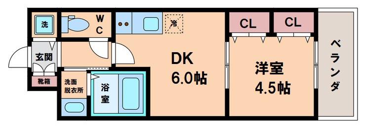 ルガール我孫子(1DK/3階)の間取り写真