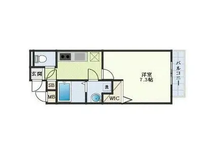 アムールHARMONYII(1K/2階)の間取り写真