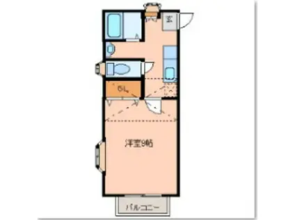 アヴァンセ富沢南(1K/2階)の間取り写真