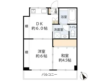 千葉マンション(2DK/4階)の間取り写真